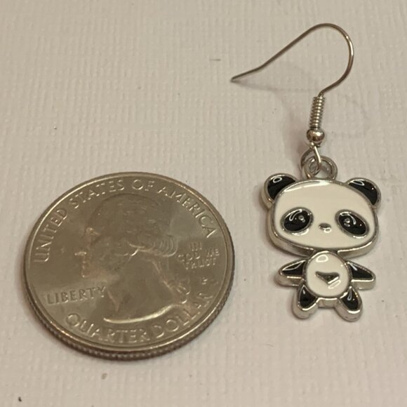Panda Earring, Panda Bear Jewelry, Gift, Panda Jewelry, Silly Animal Earring - Picture 6 of 8